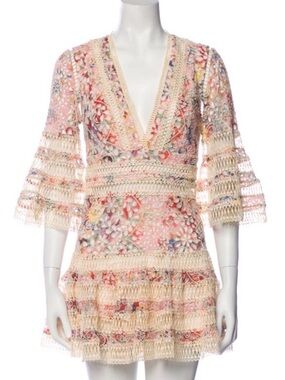 peggy embroidered dress zimmermann Zimmermann Peggy Short Embroidered Linen Dress
